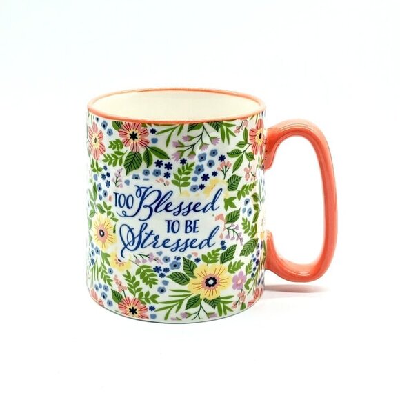 10 Strawberry Street Too Blessed To Be Stressed Ceramic Mug - Picture 1 of 7